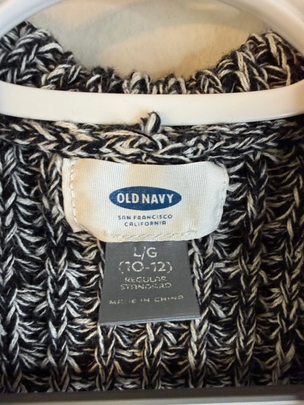 Old Navy Boys Flyaway Sweater Black Jack Size Large (10/12) EUC #44